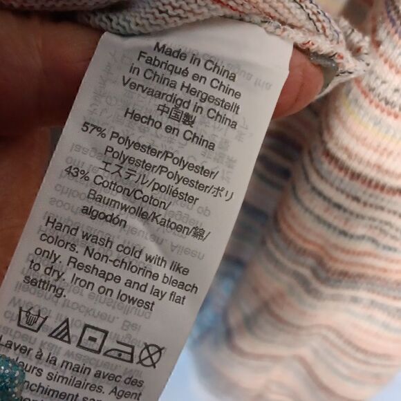 Madewell Bubble Sleeve Crop Rainbow Striped Sweater - Picture 4 of 10